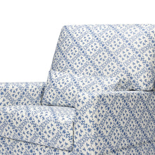 M21787BLT,Sarah Flint x Namesake Crawford Swivel Glider in Blue Lattice Performance Eco-Weave