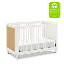 M23701RWHC,Marin with Cane 3-in-1 Convertible Crib in Warm White and Honey Cane