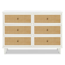 M23716RWHC,Marin with Cane 6 Drawer Assembled Dresser in Warm White and Honey Cane