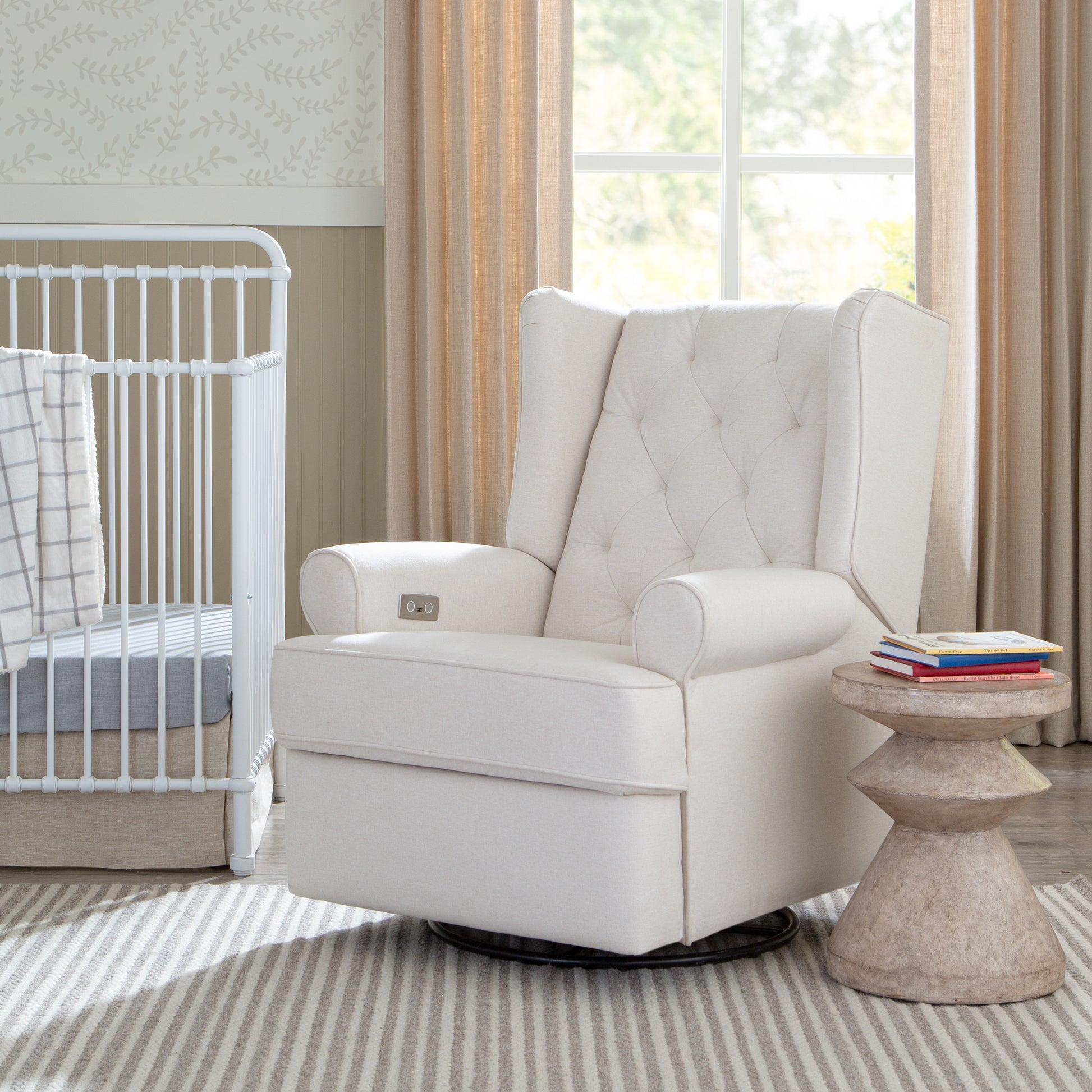 M21987PCMEW,Harbour Power Recliner in Performance Cream Eco-Weave