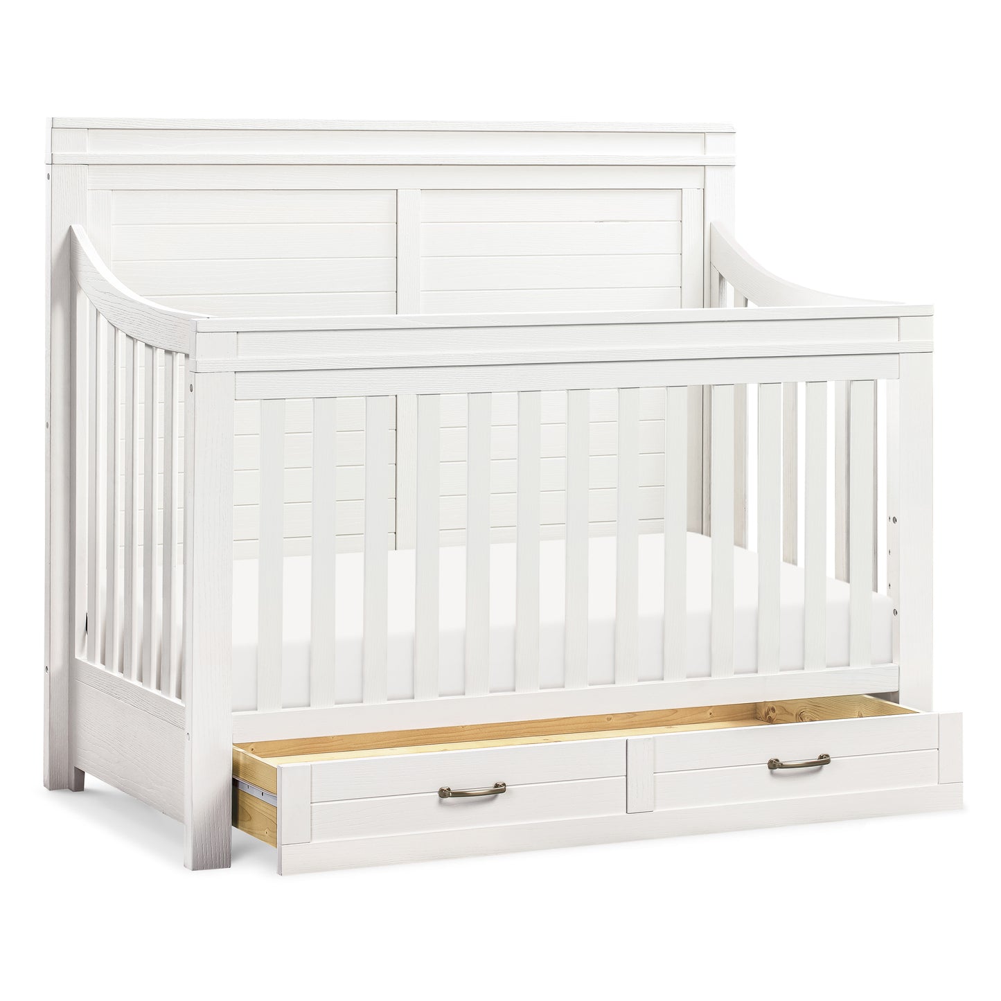 M21101HW,Wesley Farmhouse 4-in-1 Convertible Crib in Heirloom White