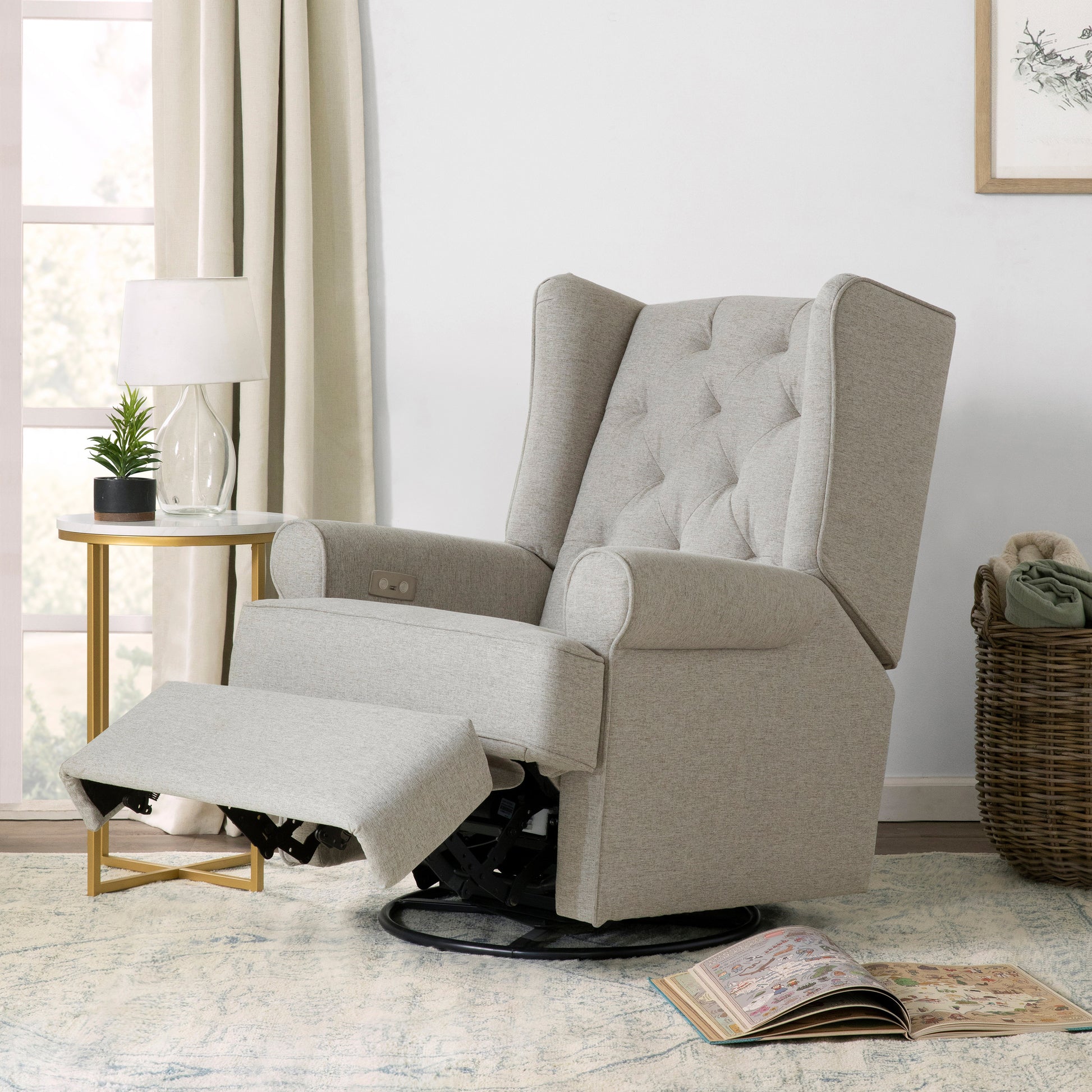 M21987PGEW,Harbour Power Recliner in Performance Grey Eco-Weave