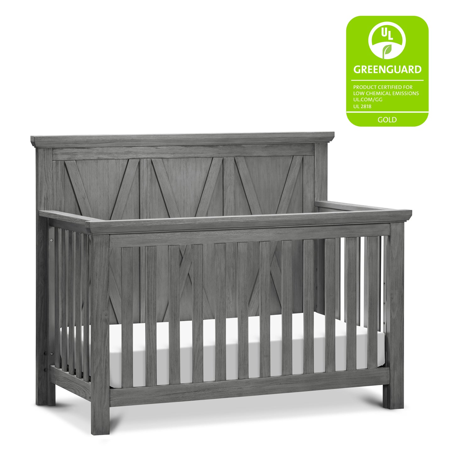 B14501WC,Emory Farmhouse 4-in-1 Convertible Crib in Weathered Charcoal