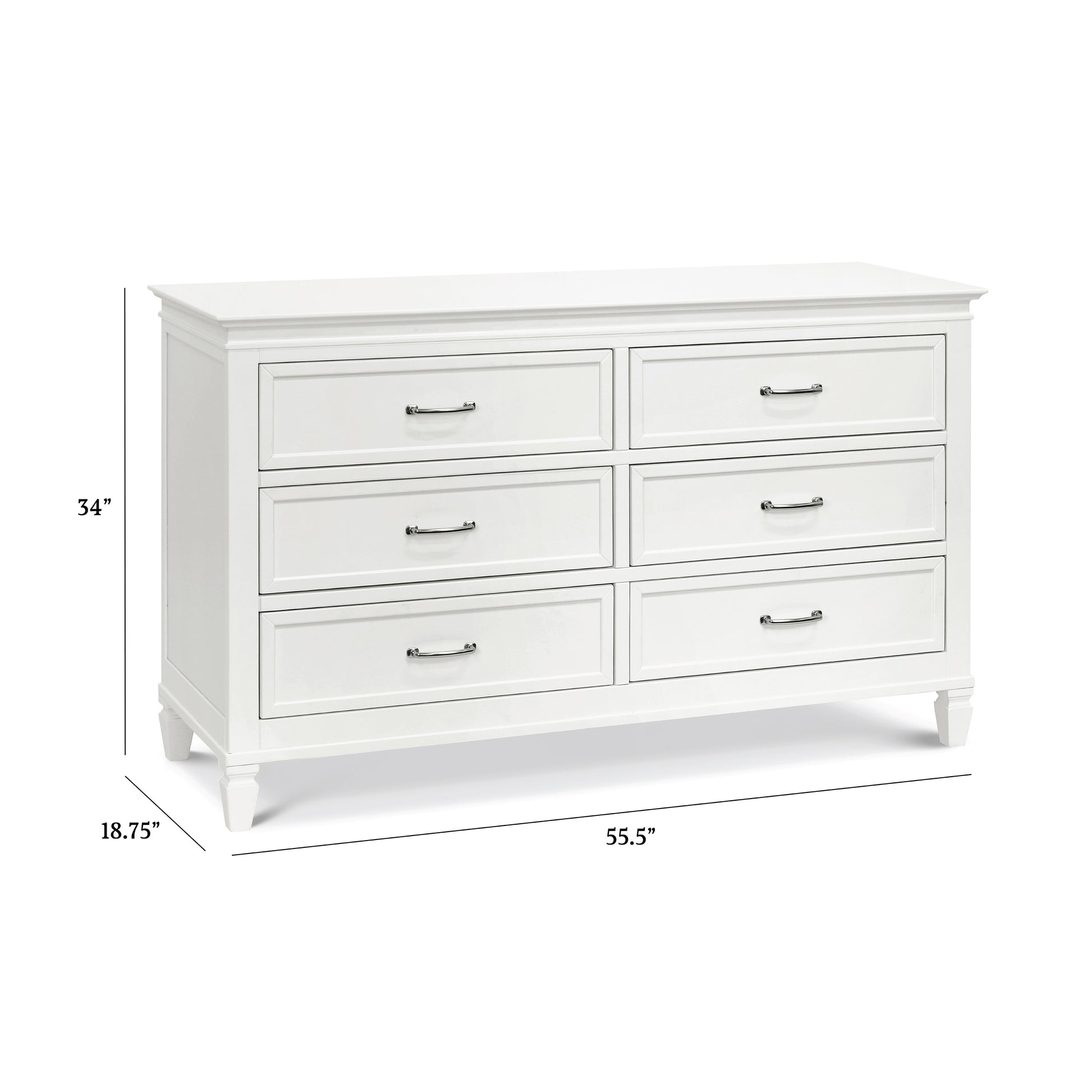 M15816RW,Darlington 6-Drawer Dresser in Warm White