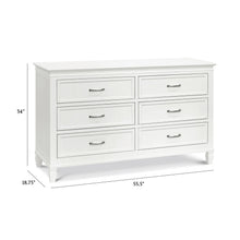 M15816RW,Darlington 6-Drawer Dresser in Warm White