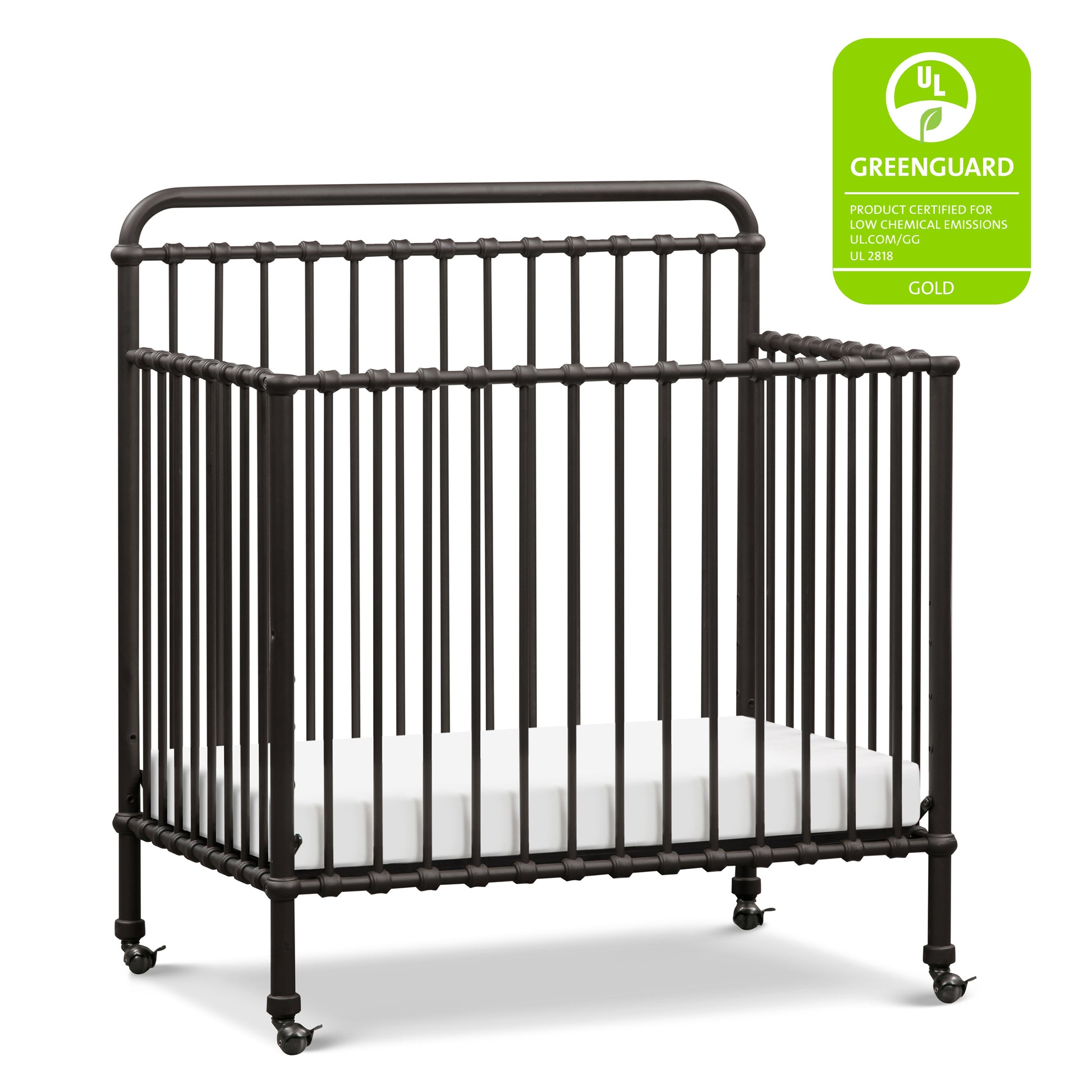 M15398UR,Winston 4-in-1 Convertible Mini Crib in Vintage Iron