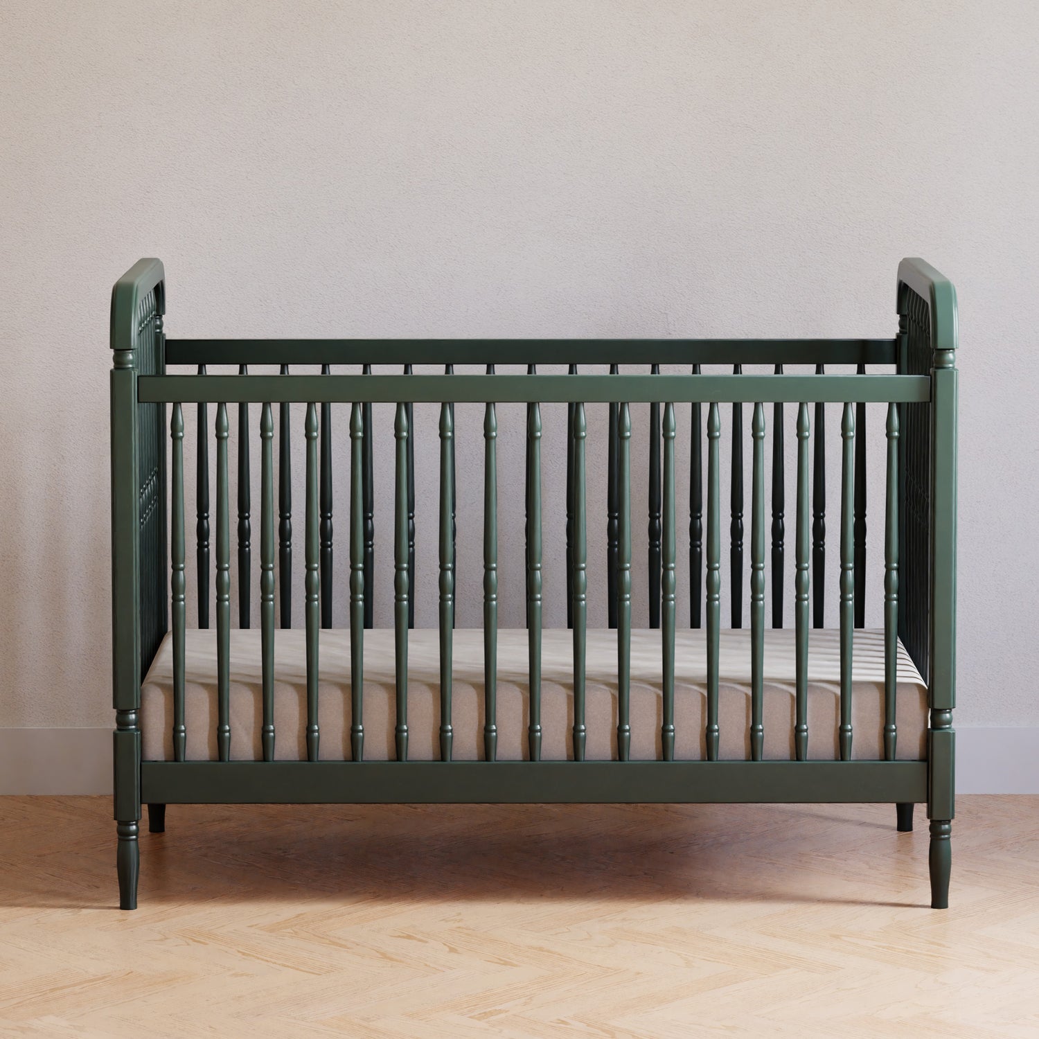 M7101FRGR,Liberty 3-in-1 Convertible Spindle Crib w/Toddler Bed Conversion Kit in Forest Green