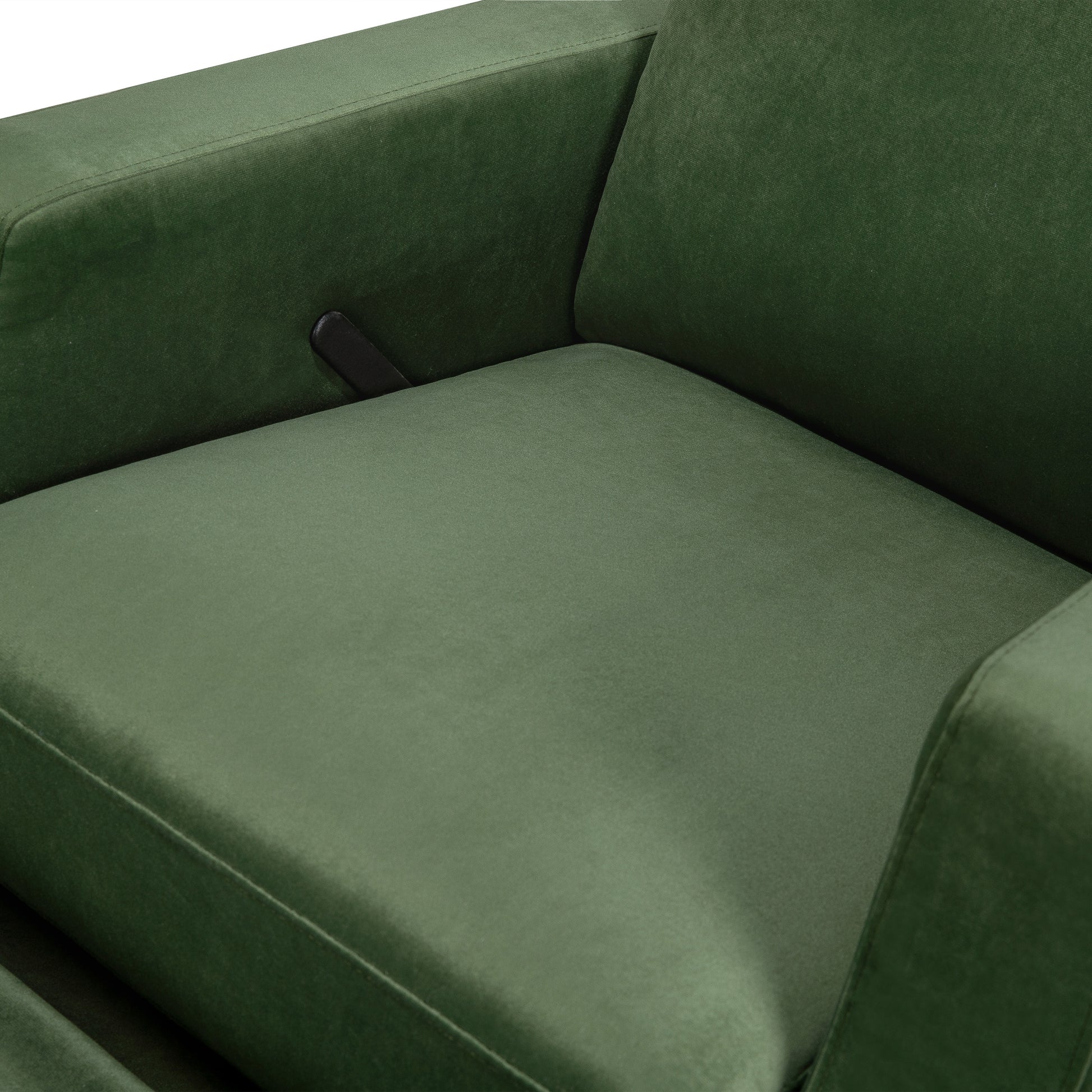 M22287FGVLB,Crewe Recliner and Swivel Glider in Forest Green Velvet w/Light Wood Base