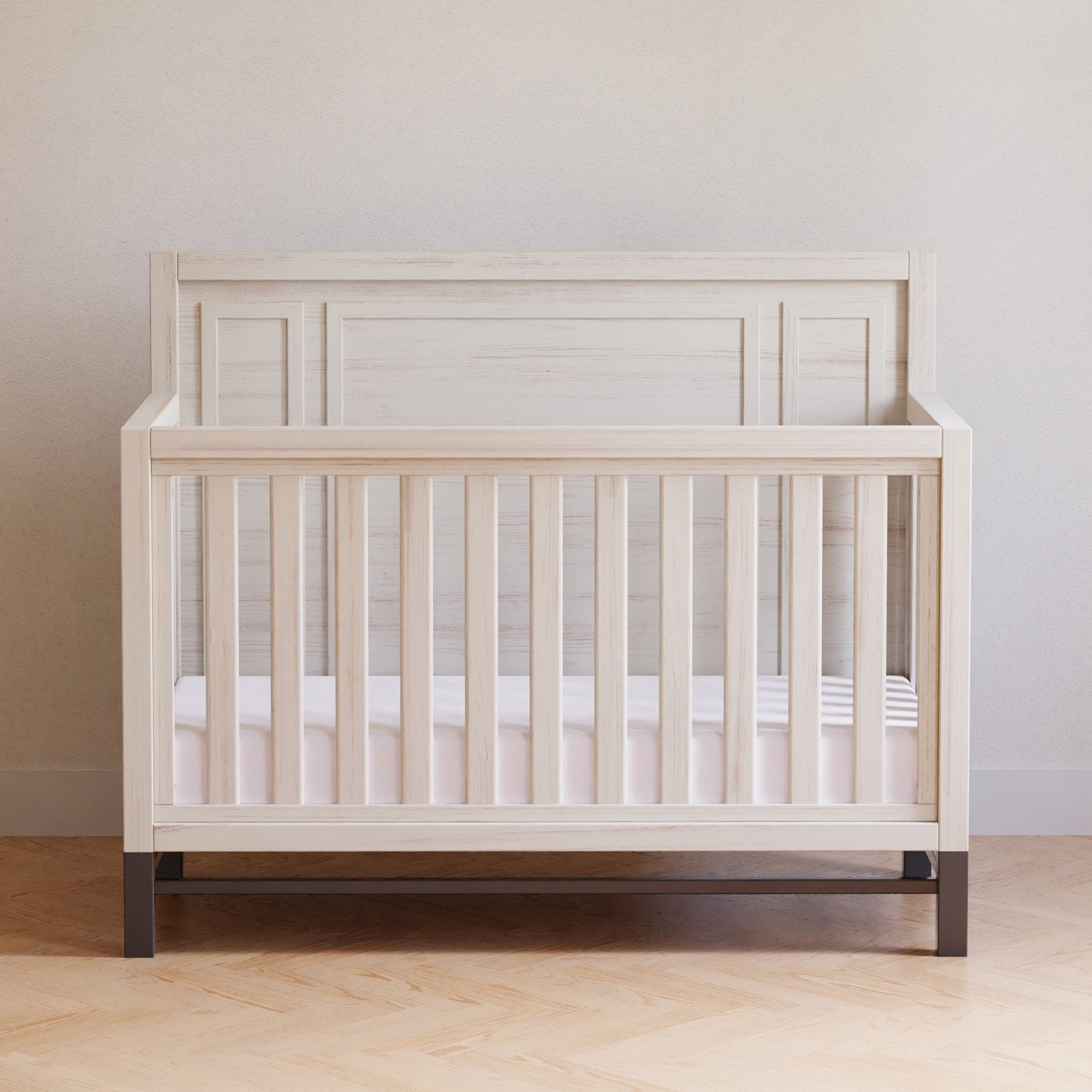 B25801WDF,Newbern 4-in-1 Convertible Crib in White Driftwood