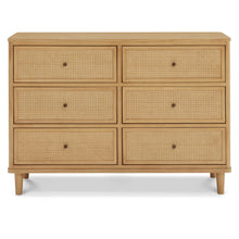 M23716HYHC,Marin with Cane 6 Drawer Assembled Dresser in Honey and Honey Cane