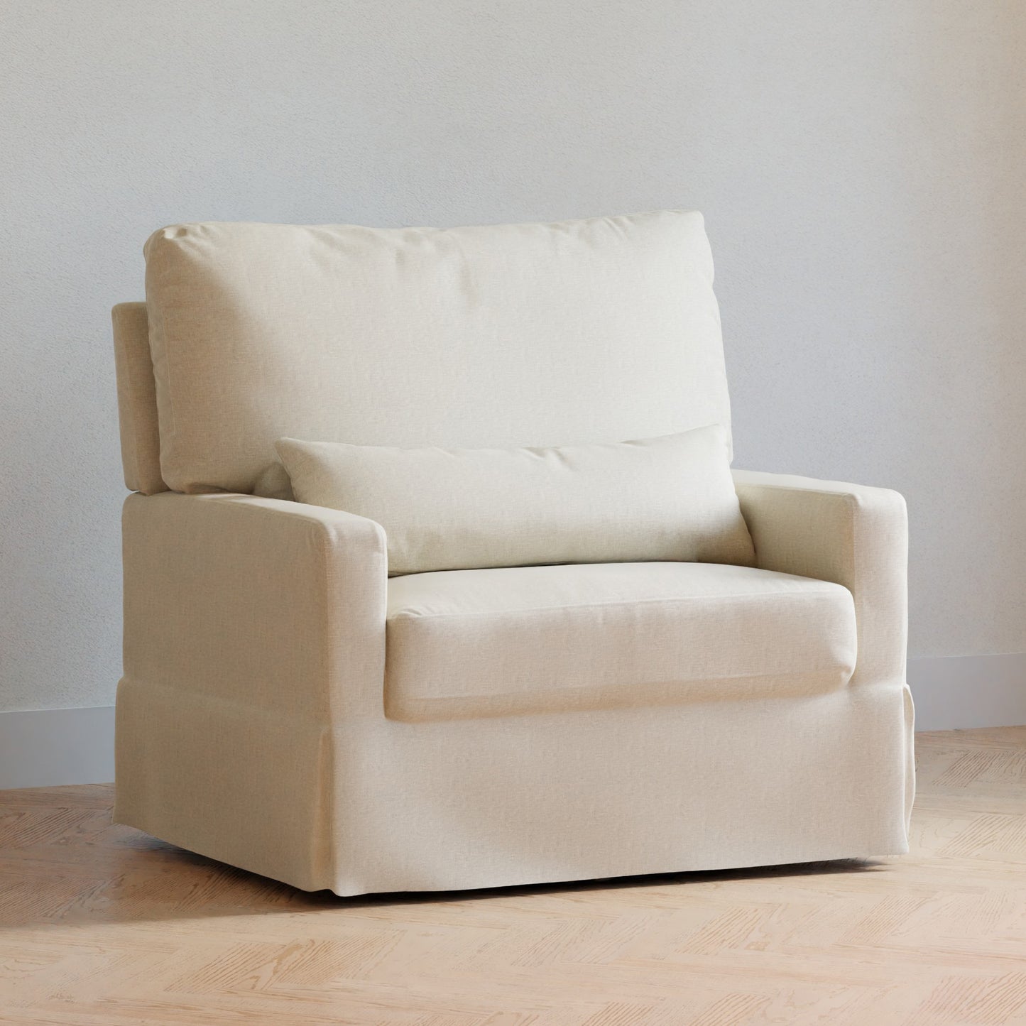 Crawford Pillowback Chair and a Half, Comfort Swivel Glider in Eco-Performance Fabric | Water Repellent & Stain Resistant