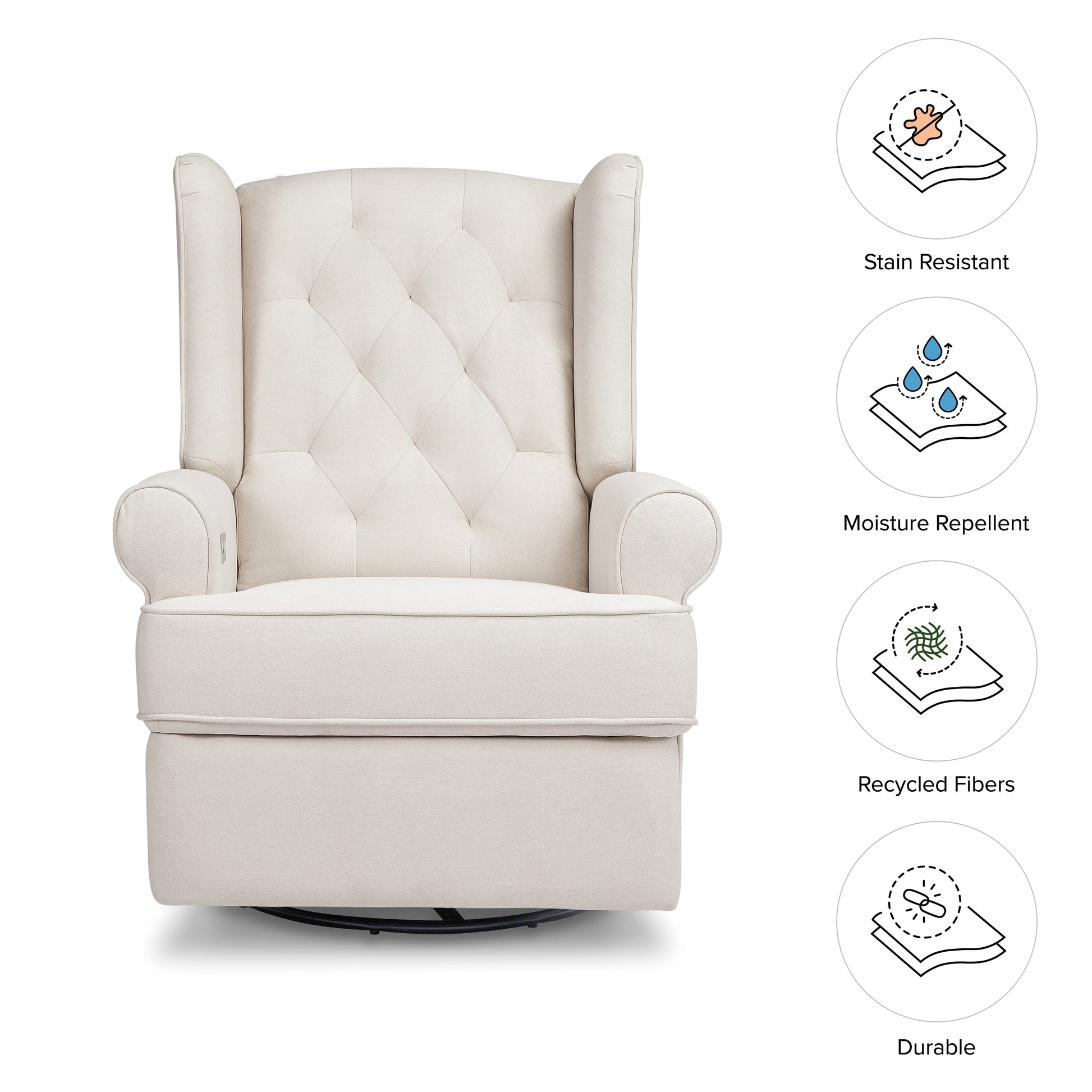 M21987PCMEW,Harbour Power Recliner in Performance Cream Eco-Weave