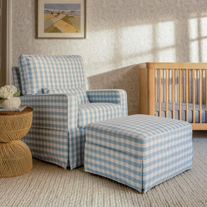 Crawford Gliding Ottoman in Gingham