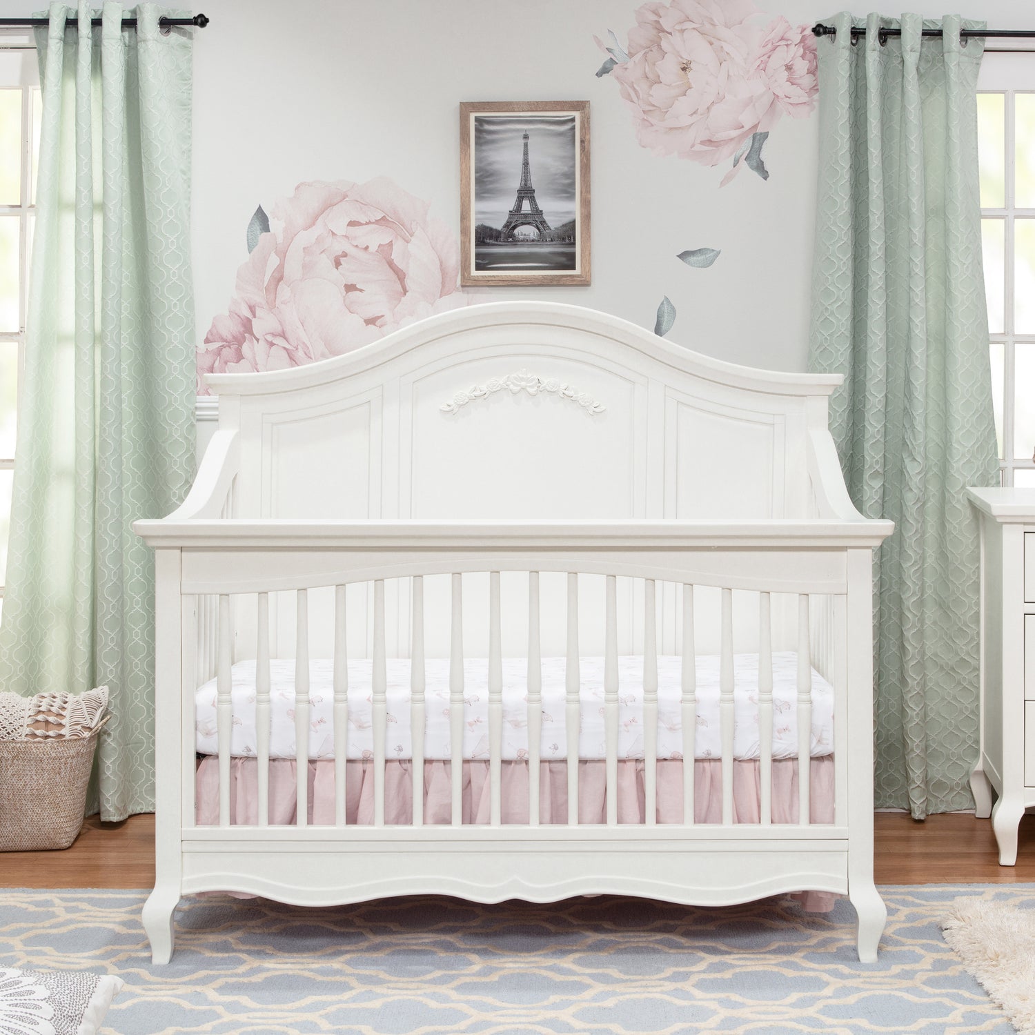 B19601RW,Mirabelle 4-in-1 Convertible Crib in Warm White