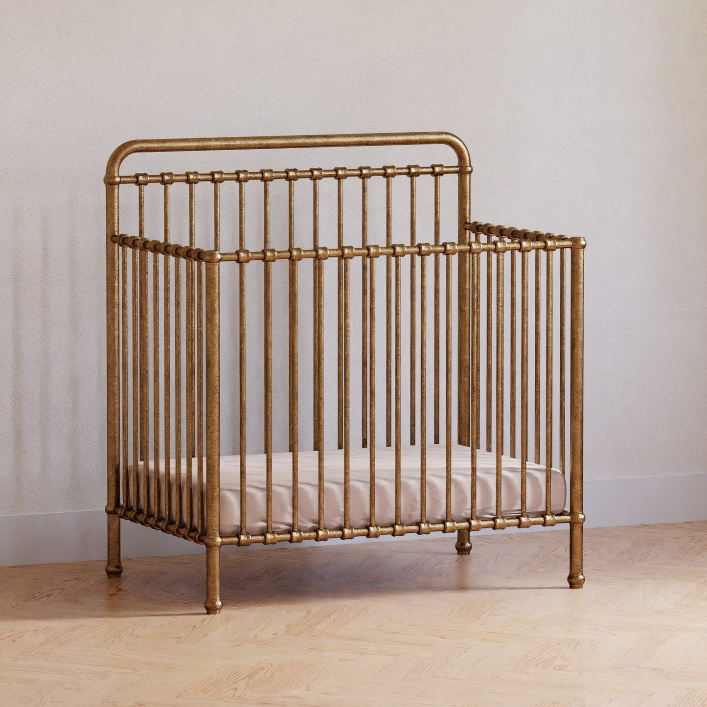 M15398VG,Winston 4-in-1 Convertible Mini Crib in Vintage Gold