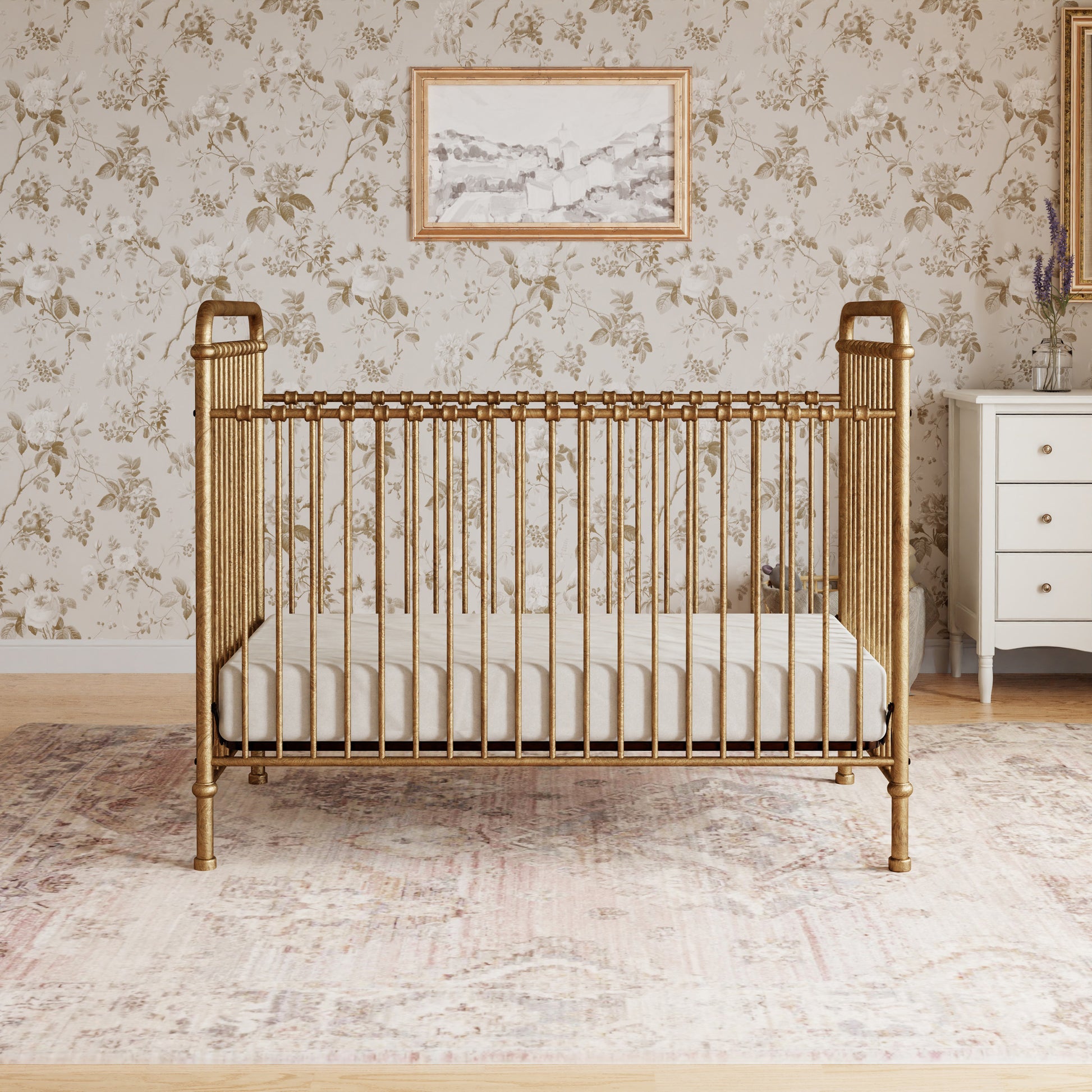 M15501VG,Abigail 3-in-1 Convertible Crib in Vintage Gold