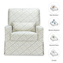 M21787GLT,Sarah Flint x Namesake Crawford Swivel Glider in Green Lattice Performance Eco-Weave