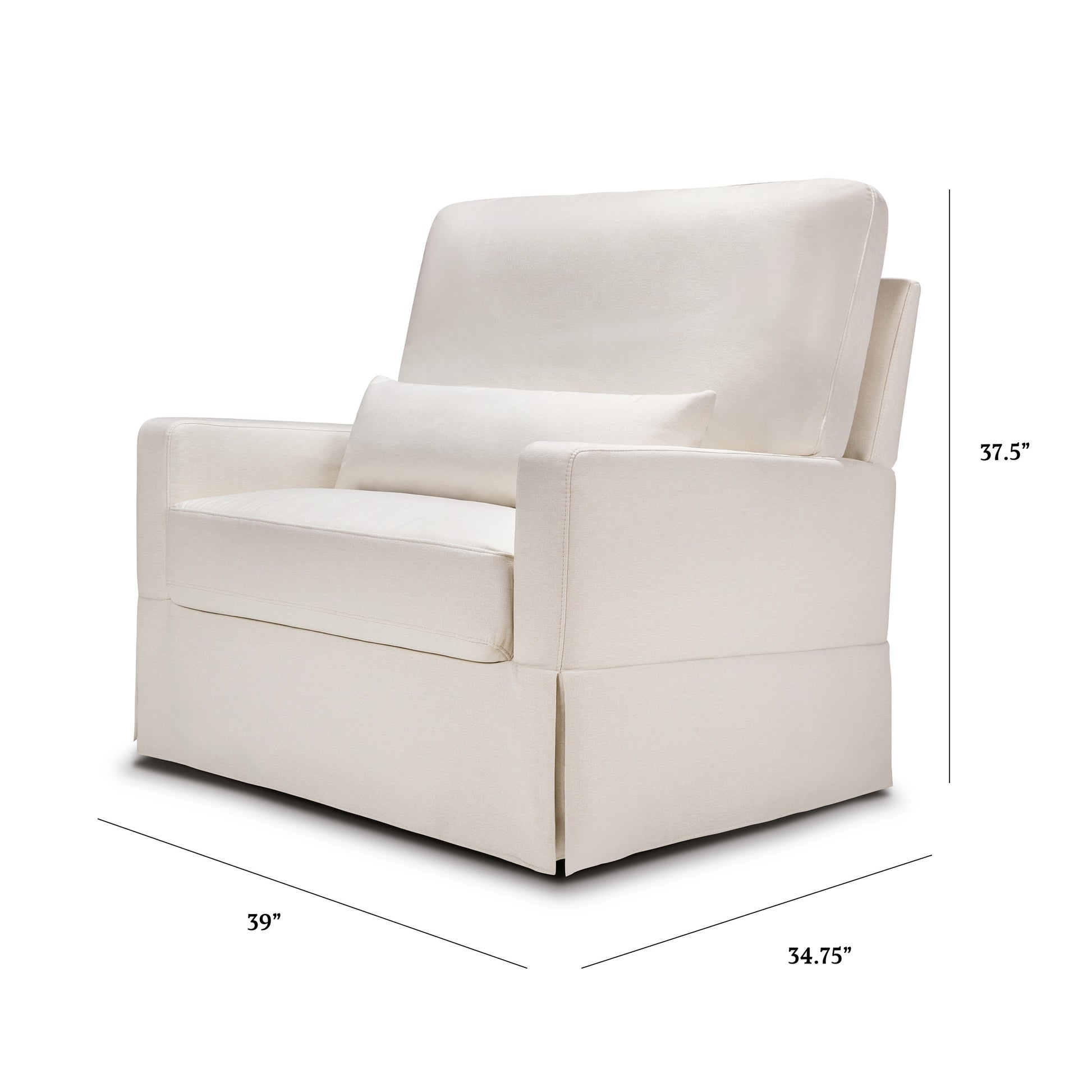 M21797PCMEW,Crawford Chair and a Half Pillowback Swivel Glider in Performance Cream Eco Weave