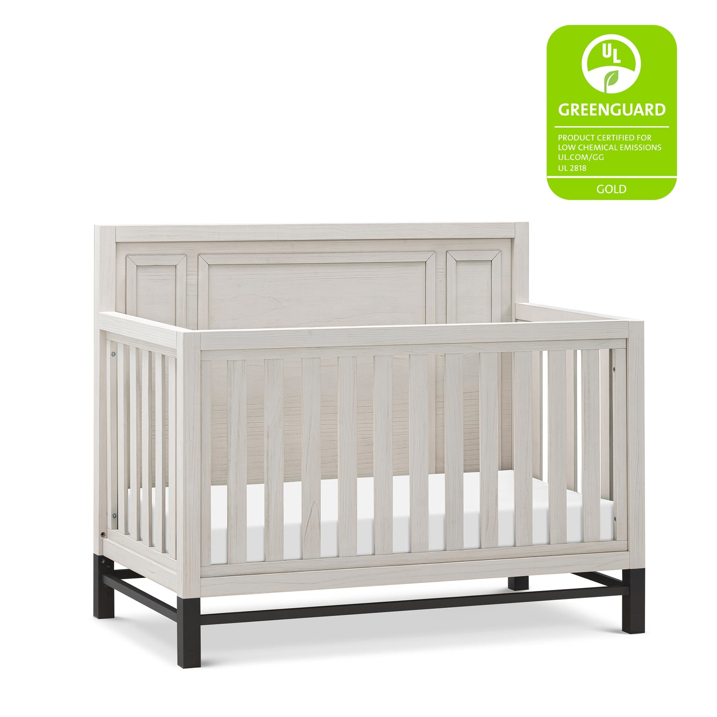 B25801WDF,Newbern 4-in-1 Convertible Crib in White Driftwood