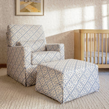 M21785BLT,Sarah Flint x Namesake Crawford Gliding Ottoman in Blue Lattice Performance Eco-Weave