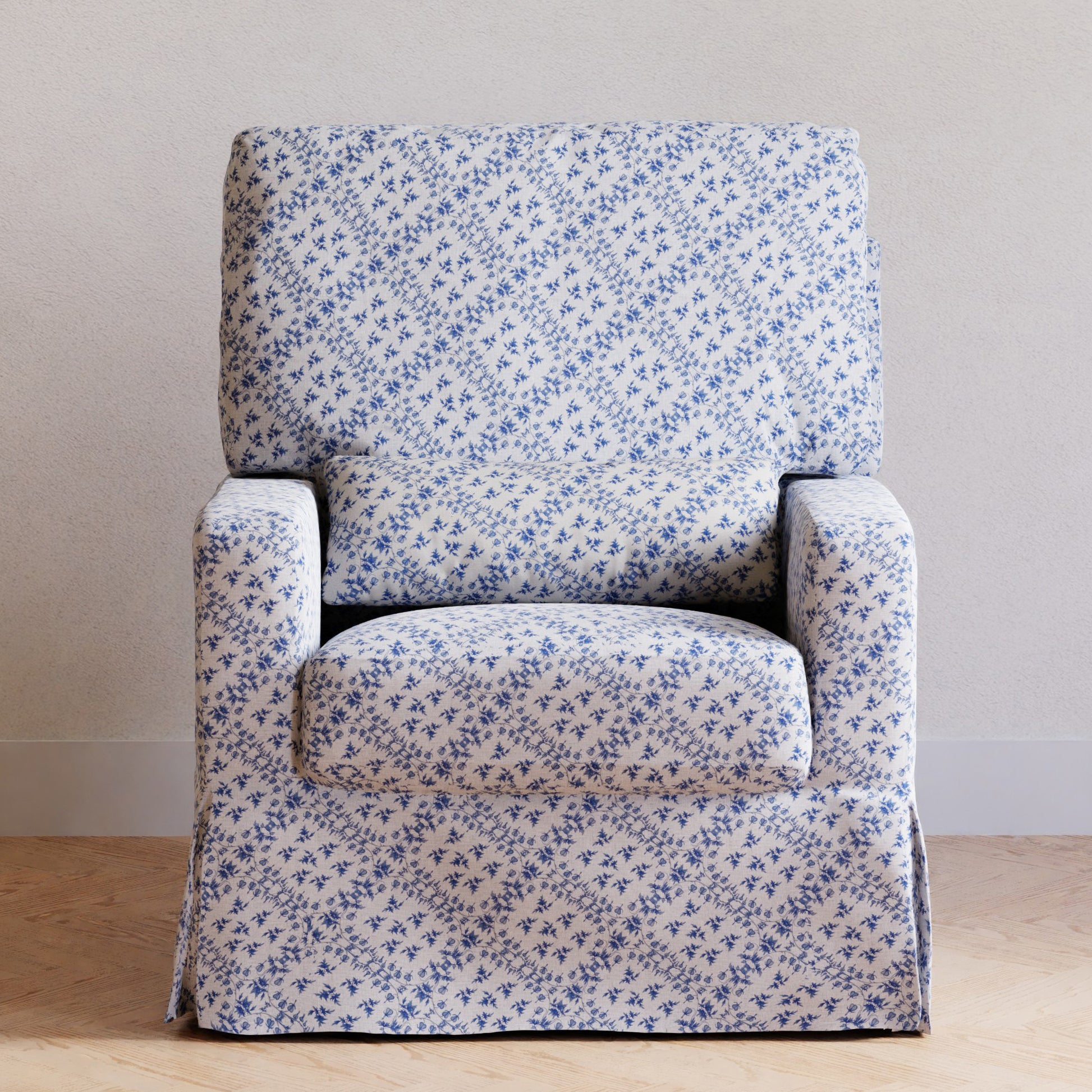 M21787BLT,Sarah Flint x Namesake Crawford Swivel Glider in Blue Lattice Performance Eco-Weave