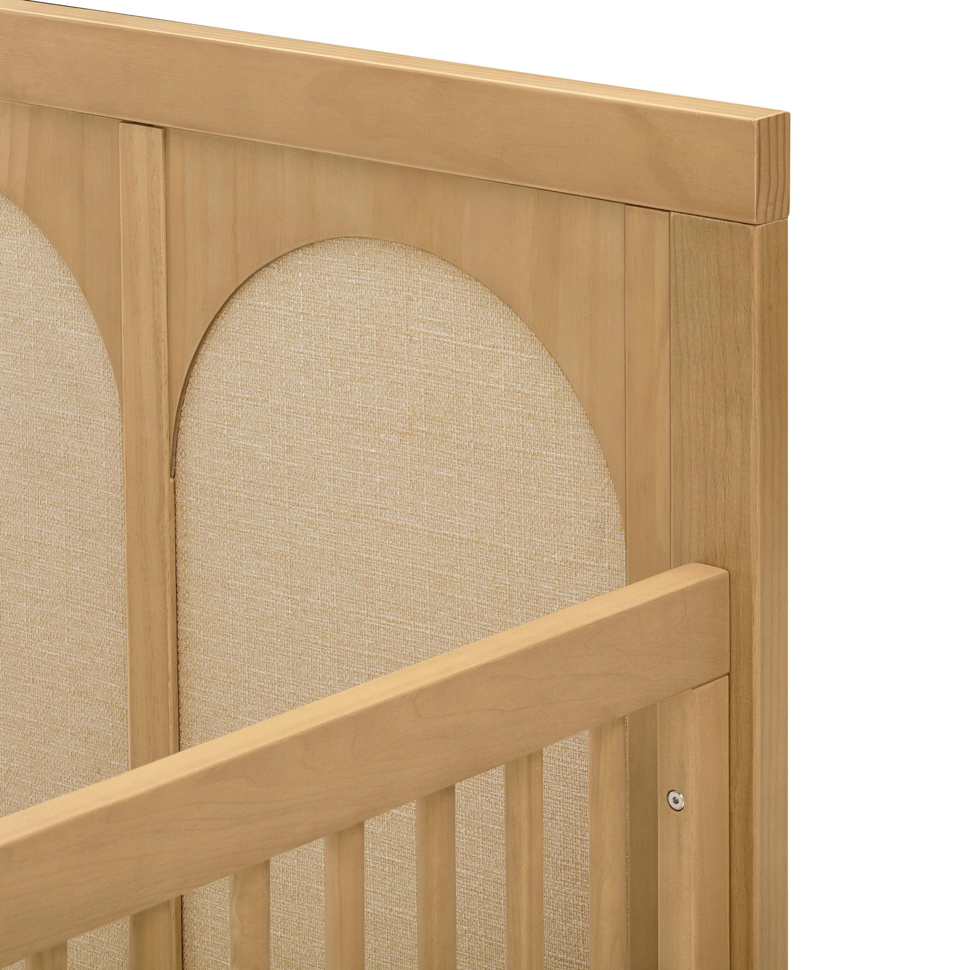 M24801HYPSEW,Eloise 4-in-1 Convertible Crib in Honey & Performance Sand Eco-Weave