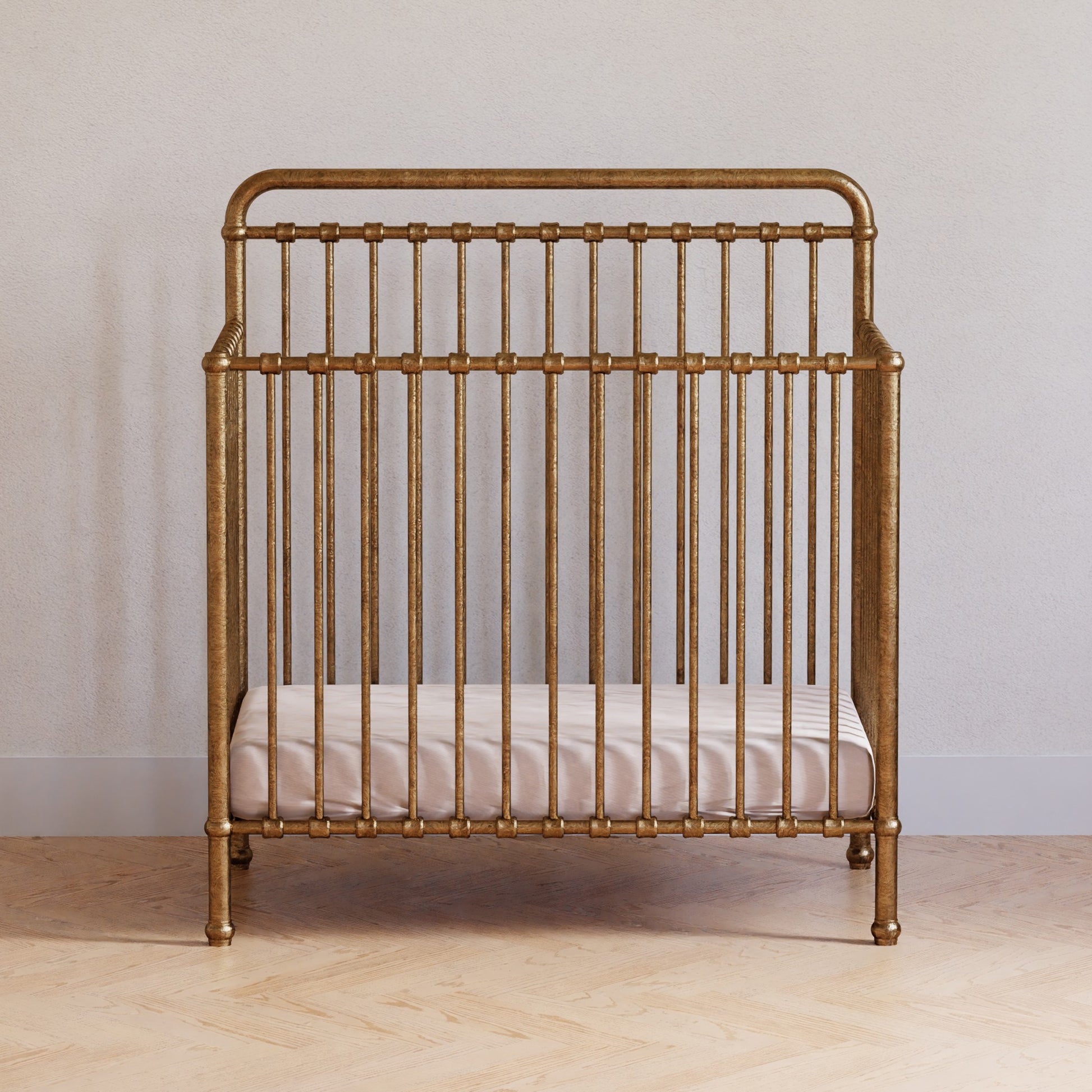 M15398VG,Winston 4-in-1 Convertible Mini Crib in Vintage Gold