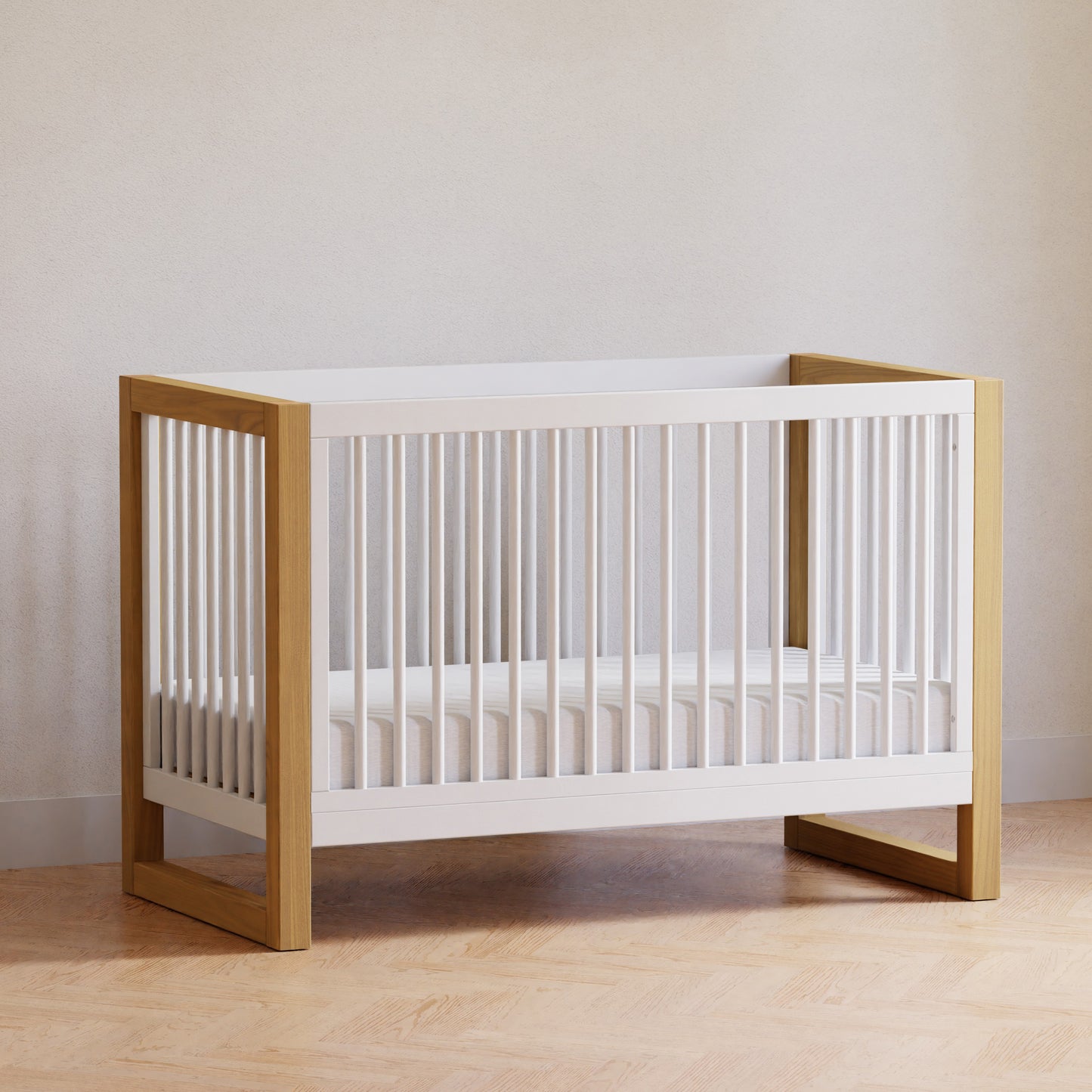 M23301RWHY,Nantucket 3-in-1 Convertible Crib w/Toddler Bed Conversion Kit in Warm White/Honey