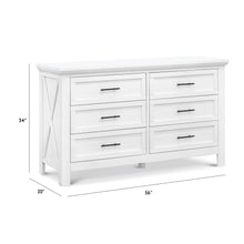 B14516LW,Emory Farmhouse 6-Drawer Dresser in Linen White