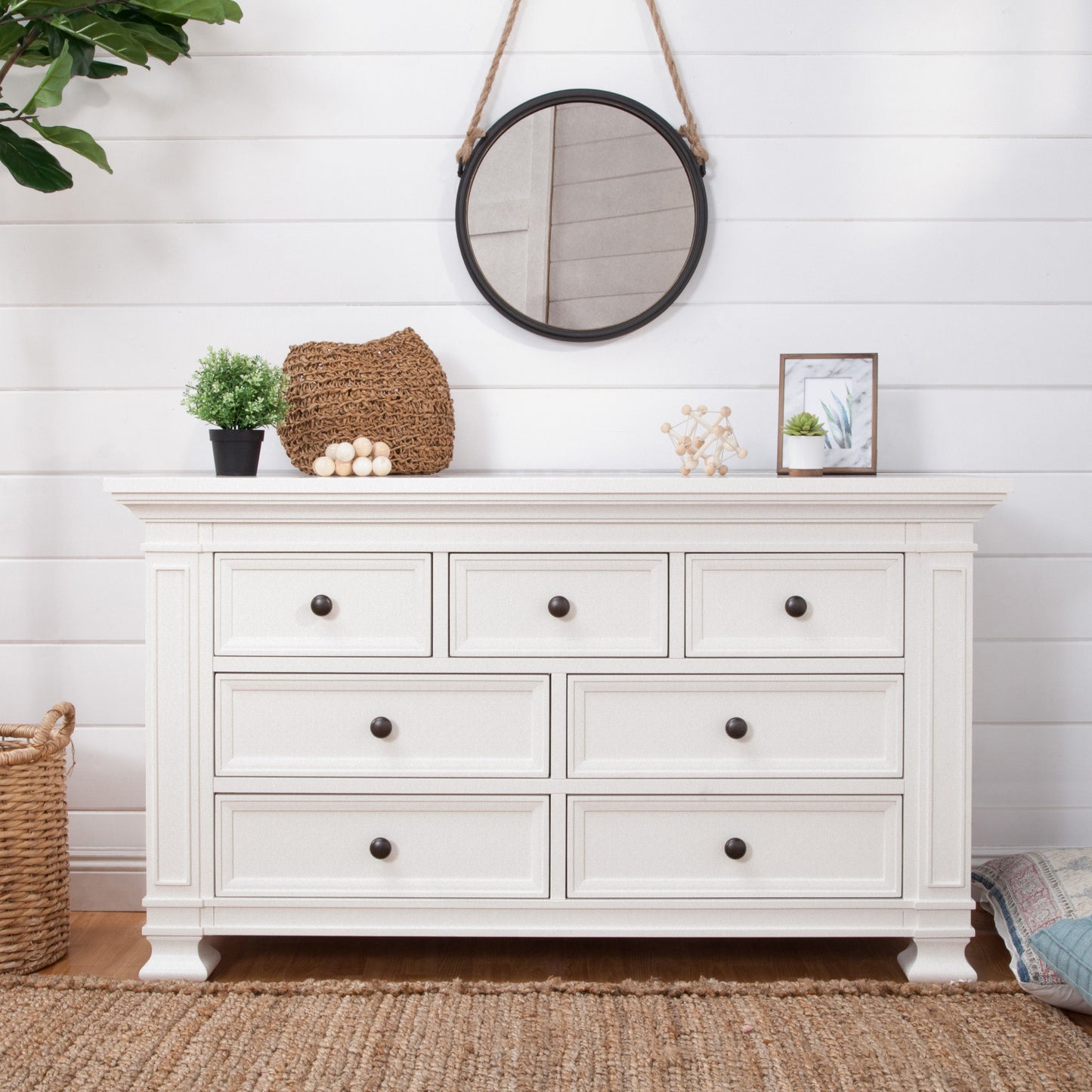 M7616RW,Classic Double-Wide Dresser in Warm White