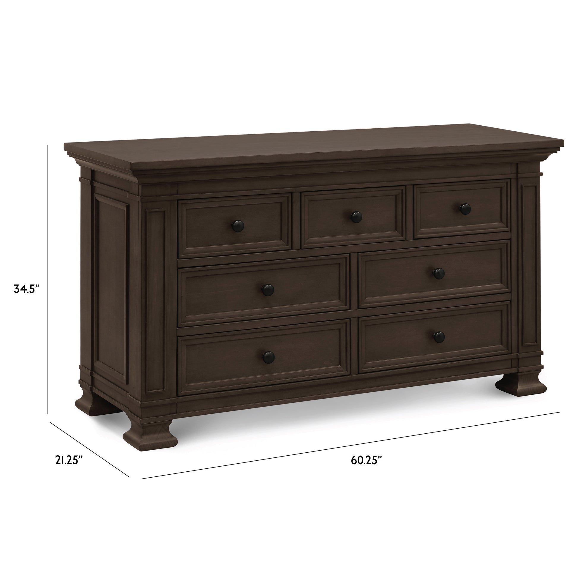 M7616TR,Classic Double-Wide Dresser in Truffle