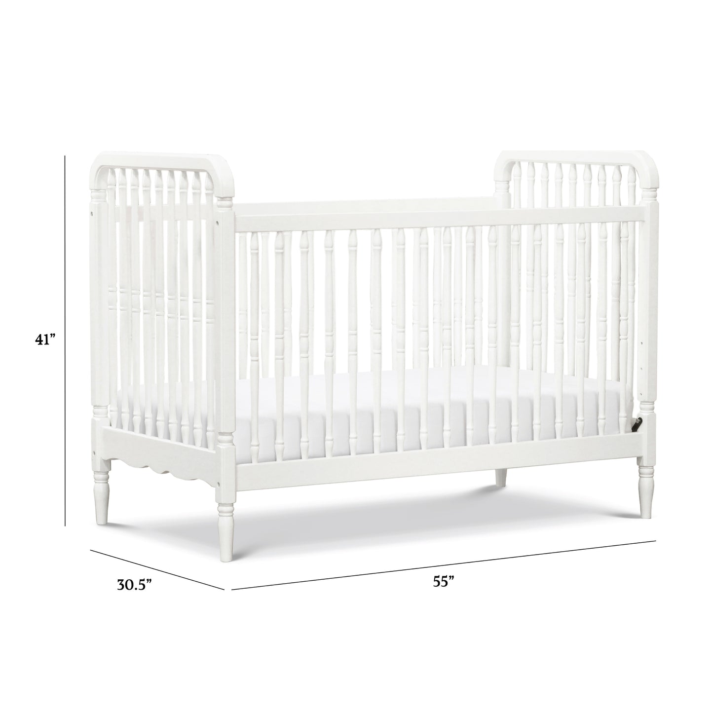 M7101RW,Liberty 3-in-1 Convertible Spindle Crib w/Toddler Bed Conversion Kit in Warm White