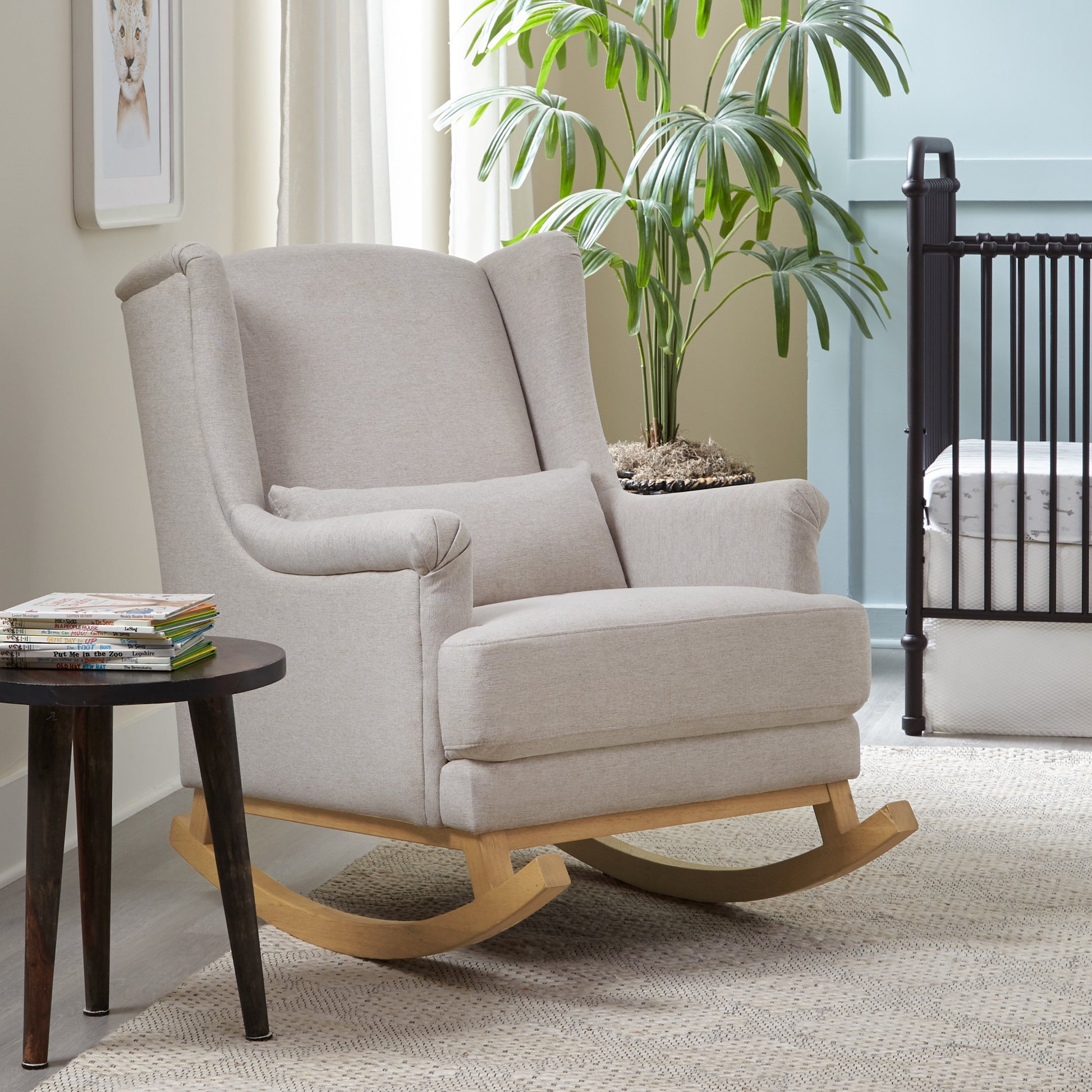 M19887PBEWL,Miranda Wingback Rocker in Performance Beach Eco-Weave w/Light Legs