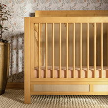 M24801HYPSEW,Eloise 4-in-1 Convertible Crib in Honey & Performance Sand Eco-Weave