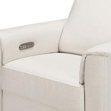 B17186PCMEWLB,Willa Power Glider Recliner w/ adj. headrest & USB in Performance Cream Eco-Weave w/Light wood base