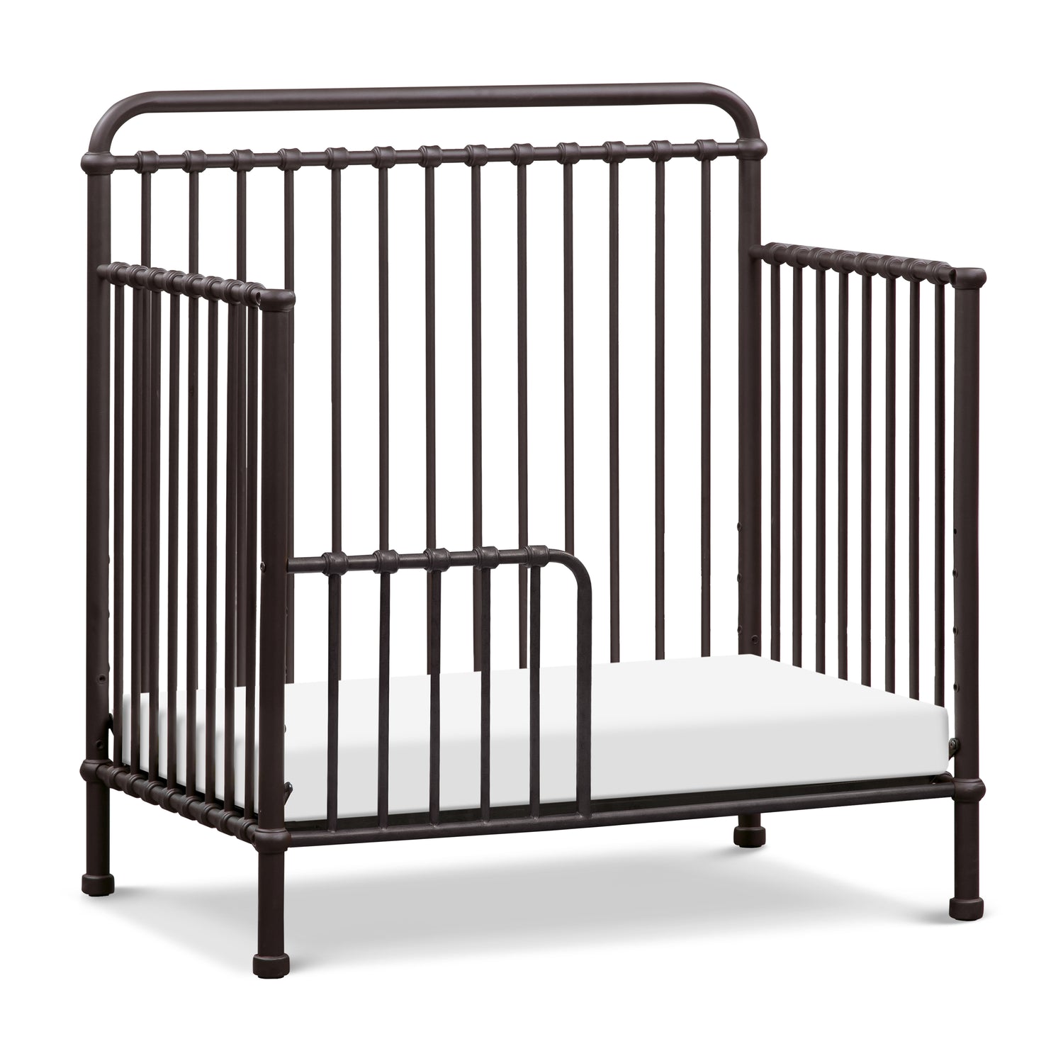 M15398UR,Winston 4-in-1 Convertible Mini Crib in Vintage Iron