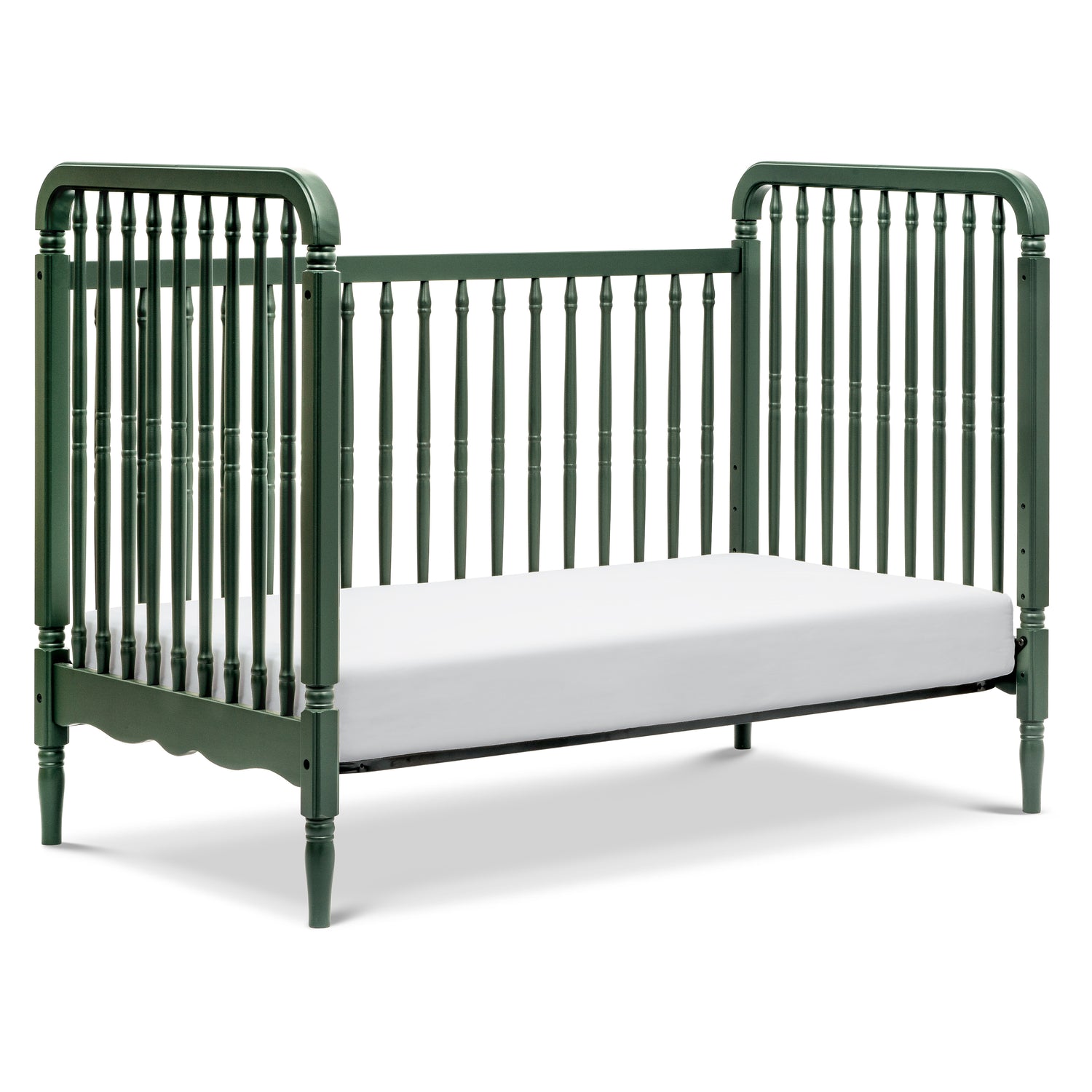 M7101FRGR,Liberty 3-in-1 Convertible Spindle Crib With Toddler Bed Conversion Kit in Forest Green