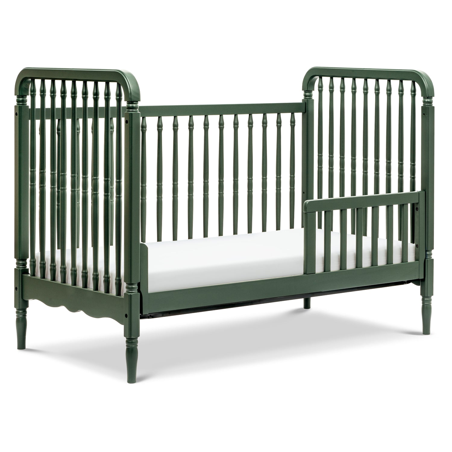 M7101FRGR,Liberty 3-in-1 Convertible Spindle Crib With Toddler Bed Conversion Kit in Forest Green