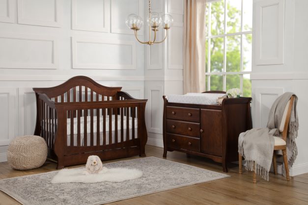 Crib room with Ashbury 4-in-1 Convertible Crib In Espresso Finish