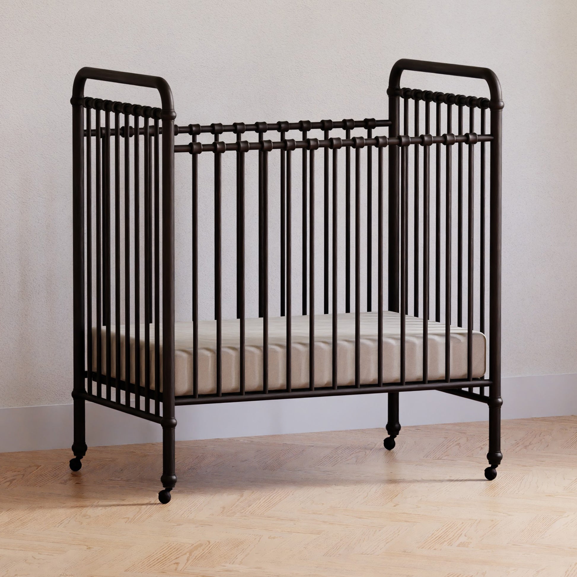 M15598UR,Abigail 3-in-1 Convertible Mini Crib in Vintage Iron