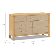 M24816HYPSEW,Eloise 7-Drawer Assembled Dresser in Honey & Performance Sand Eco-Weave