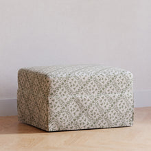 M21785GLT,Sarah Flint x Namesake Crawford Gliding Ottoman in Green Lattice Performance Eco-Weave