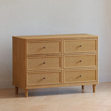 M23716HYHC,Marin with Cane 6 Drawer Assembled Dresser in Honey and Honey Cane