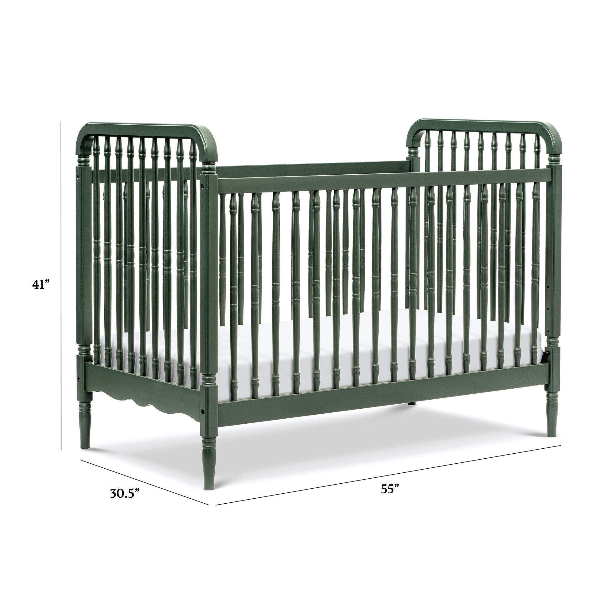 M7101FRGR,Liberty 3-in-1 Convertible Spindle Crib w/Toddler Bed Conversion Kit in Forest Green