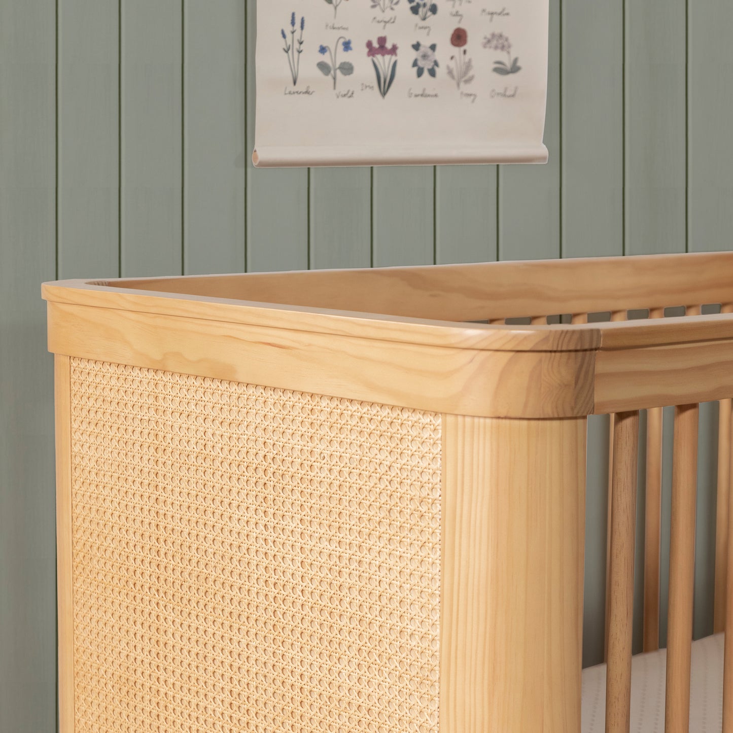 M23701HYHC,Marin with Cane 3-in-1 Convertible Crib in Honey and Honey Cane