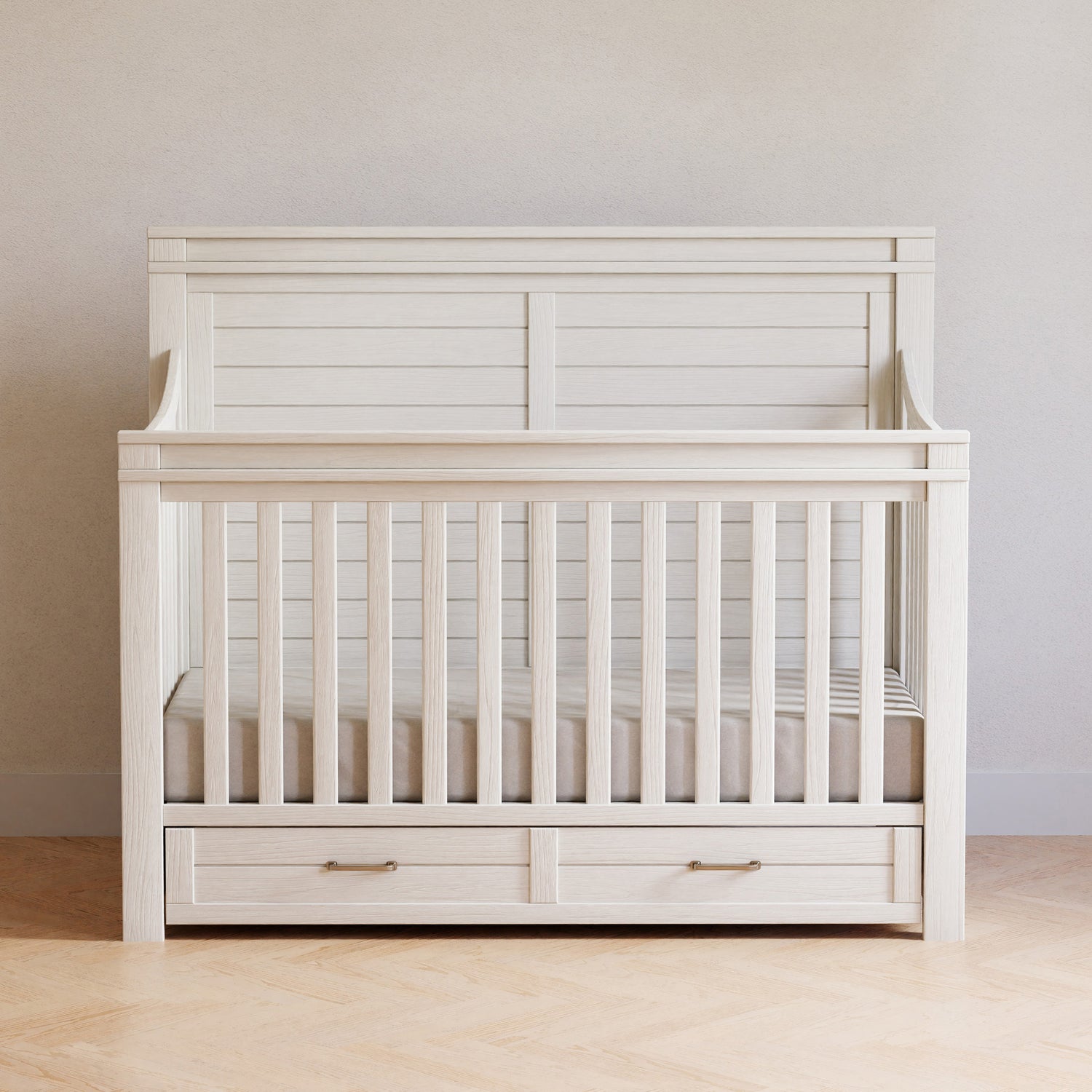 M21101HW,Wesley Farmhouse 4-in-1 Convertible Crib in Heirloom White