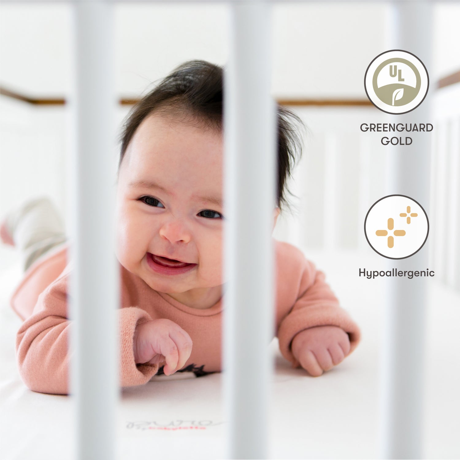 M5346C,Pure Core Non-Toxic Mini Crib Mattress with Hybrid Cover