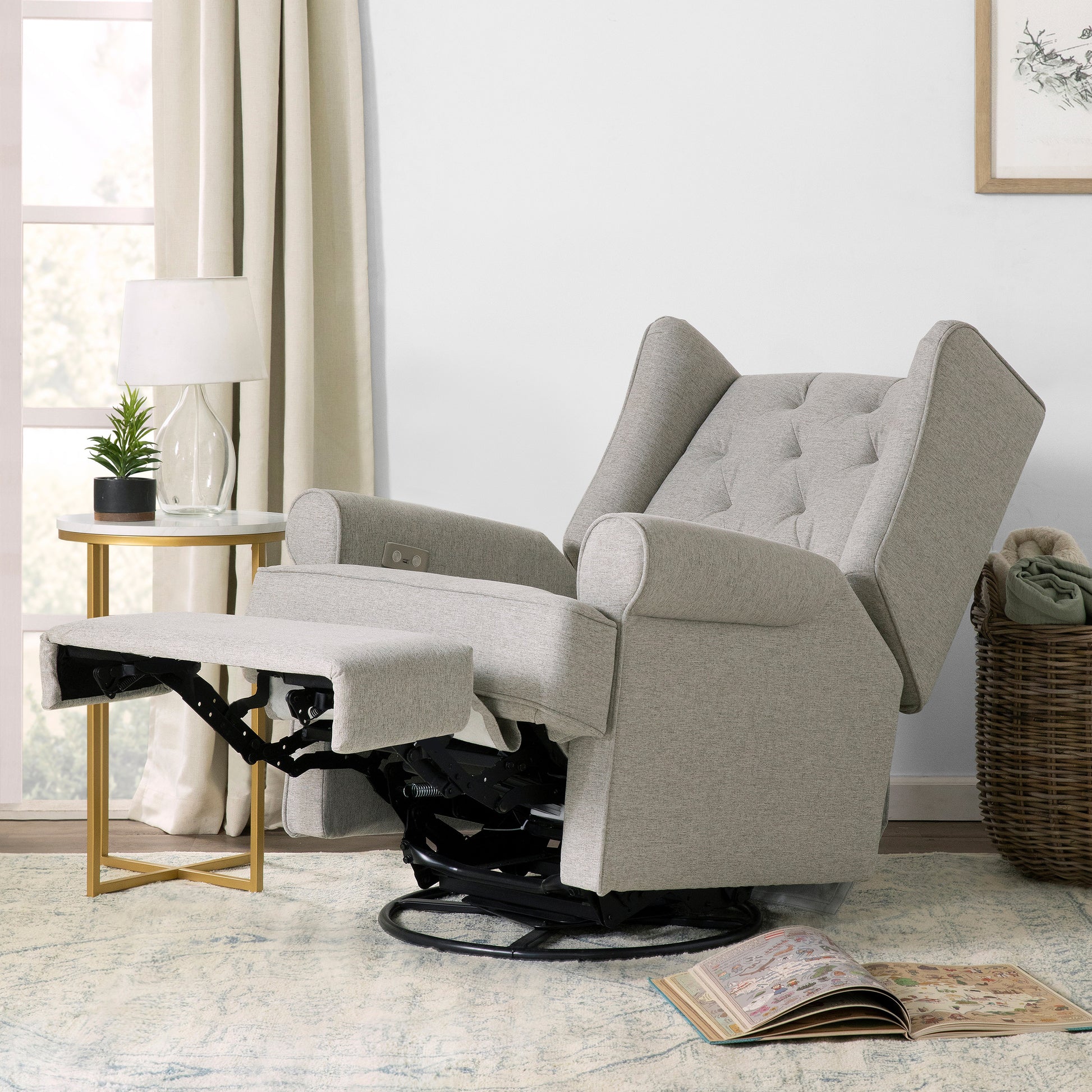 M21987PGEW,Harbour Power Recliner in Performance Grey Eco-Weave