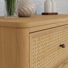 M23716HYHC,Marin with Cane 6 Drawer Assembled Dresser in Honey and Honey Cane