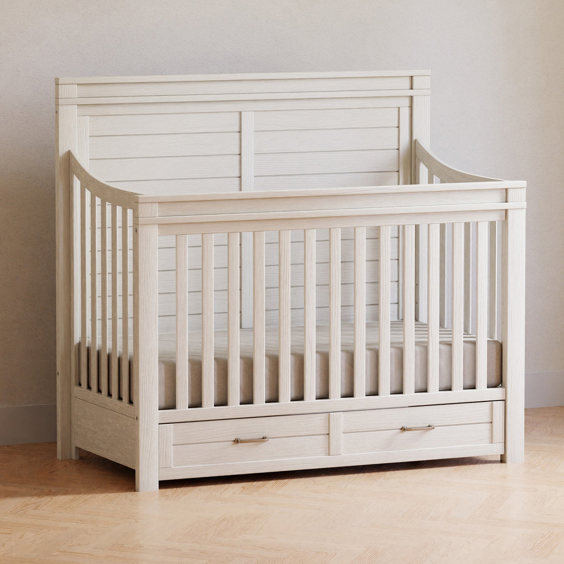 M21101HW,Wesley Farmhouse 4-in-1 Convertible Crib in Heirloom White